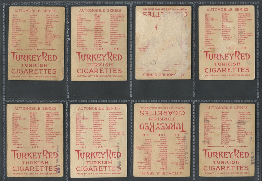 T37 Turkey Red Automobile Series Complete Near Set of (46/50) Cards