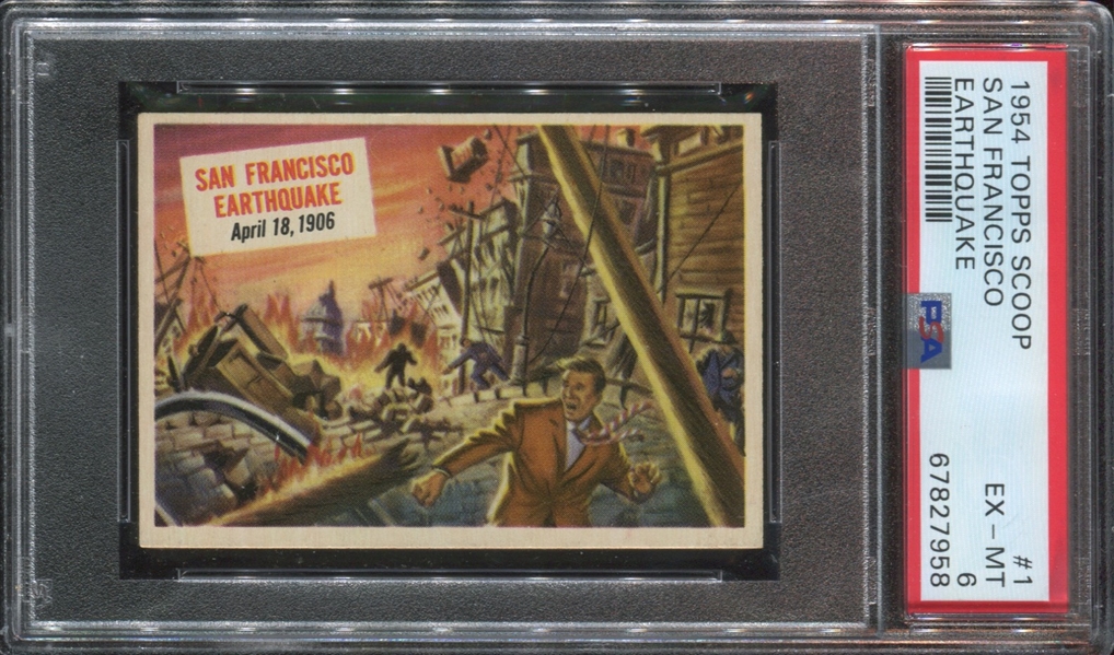 1954 Topps Scoop #1 San Francisco Earthquake PSA6 EX-MT