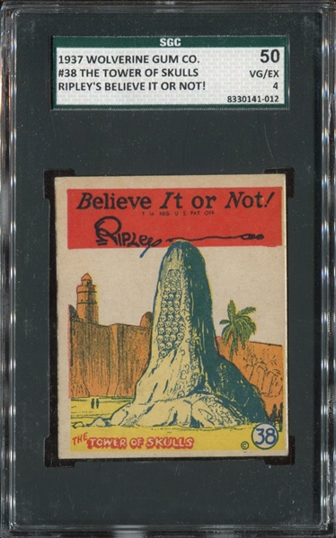 R21 Wolverine Gum Believe it or Not #38 The Tower of Skulls SGC50 VG-EX