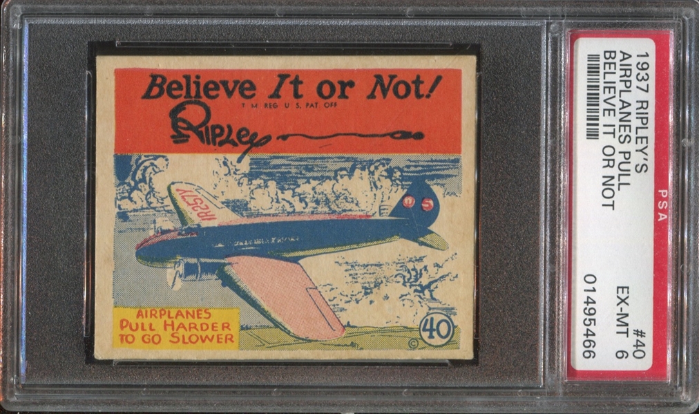 R21 Wolverine Gum Believe it or Not #40 Airplanes Pull Harder... PSA6 EX-MT