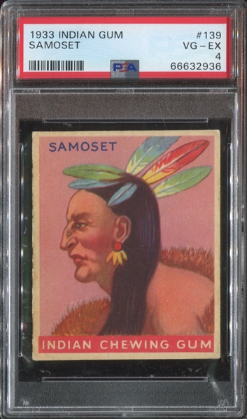 R73 Goudey Gum Indian Gum #139 Samoset PSA4 VG-EX