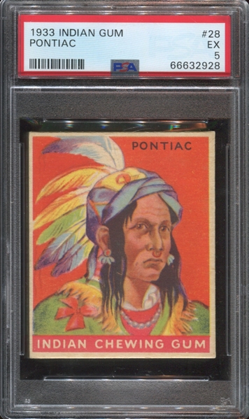 R73 Goudey Gum Indian Gum #28 Pontiac PSA5 EX