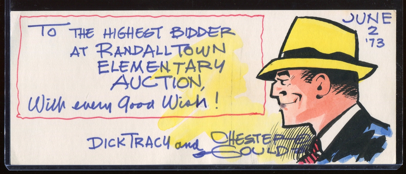 Chester Gould Dick Tracy Artwork and Autograph 