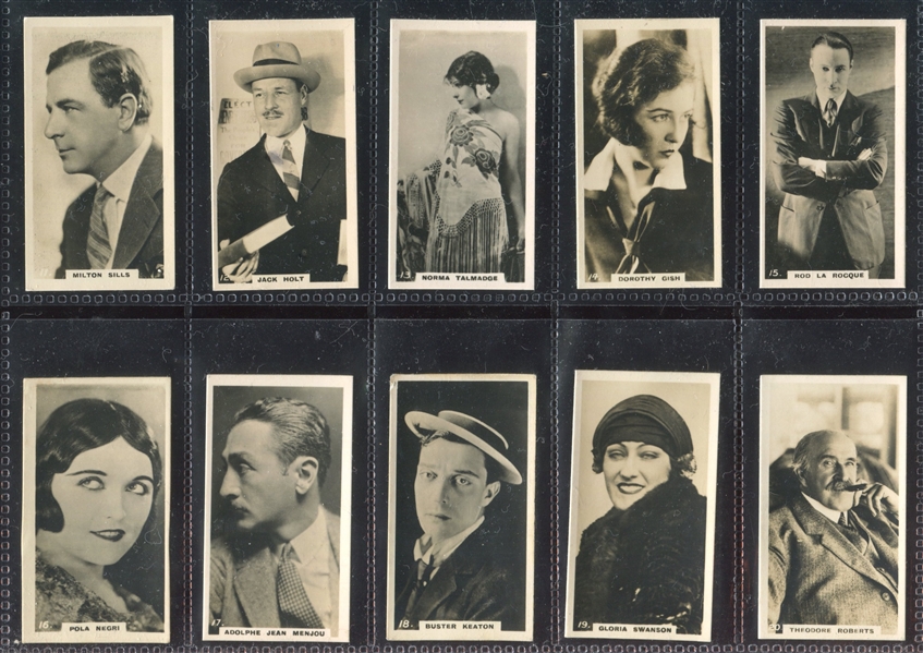 1925 Lambert & Butler Popular Film Stars Complete Set of (50) Cards