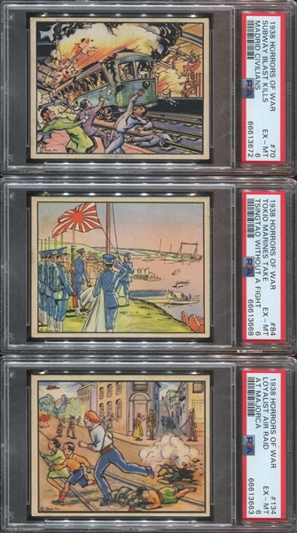 R69 Gum Inc Horrors of War Lot of (3) PSA6 EX-MT Cards