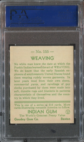 R73 Goudey Gum Indian Gum #155 Weaving PSA5 EX