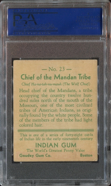 R73 Goudey Gum Indian Gum #23 Mandan Tribe PSA5 EX