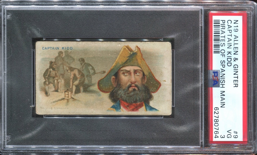 N19 Allen & Ginter Pirates of the Spanish Main Captain Kidd PSA3 VG