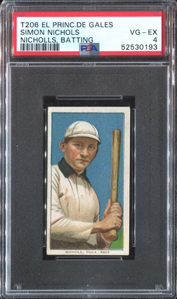 1909-11 T206 Simon Nicholls, Batting PSA4 VGEX (EPDG)