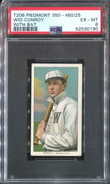 1909-11 T206 Wid Conroy, With Bat PSA6 EX-MT