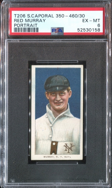 1909-11 T206 Red Murray, Portrait PSA6 EX-MT