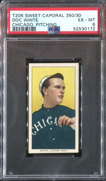 1909-11 T206 Doc White, Chicago, Pitching PSA6 EX-MT