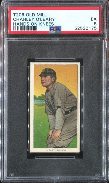 1909-11 T206 Charley O'Leary, Hands on Knees PSA5 EX