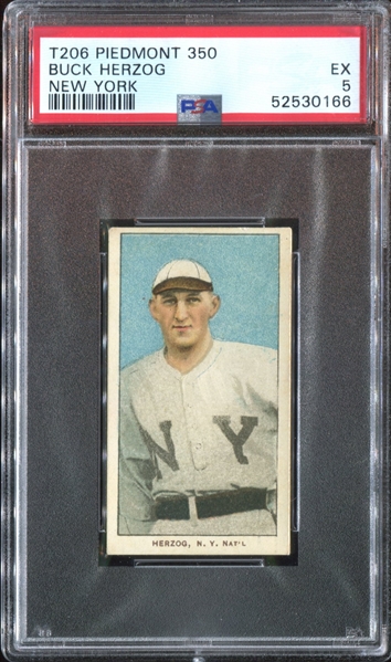 1909-11 T206 Buck Herzog, New York PSA5 EX