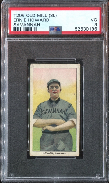 1909-11 T206 Ernie Howard PSA3 VG (Southern Leaguer)