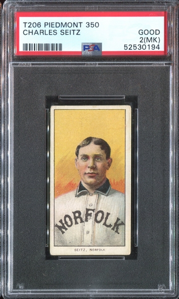 1909-11 T206 Charles Seitz PSA2 Good( MK) (Southern Leaguer)