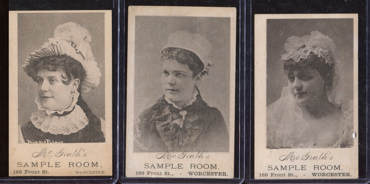 McGrath's Sample Room Lot of (3) Actress Cards