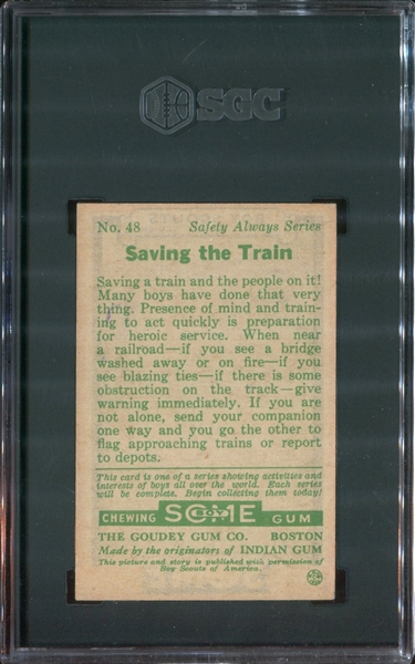 R26 Goudey Boy Scouts #48 Saving the Train SGC4 VG-EX