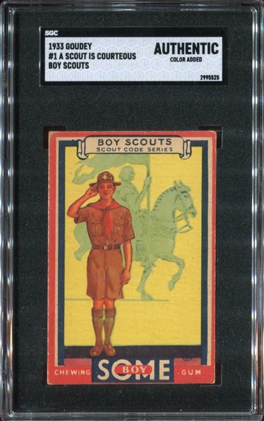 R26 Goudey Boy Scouts #1 A Scout is Courteous SGC Authentic