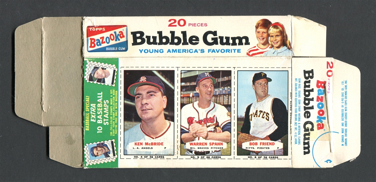 1964 Bazooka Complete Box #4-5-6 With Spahn