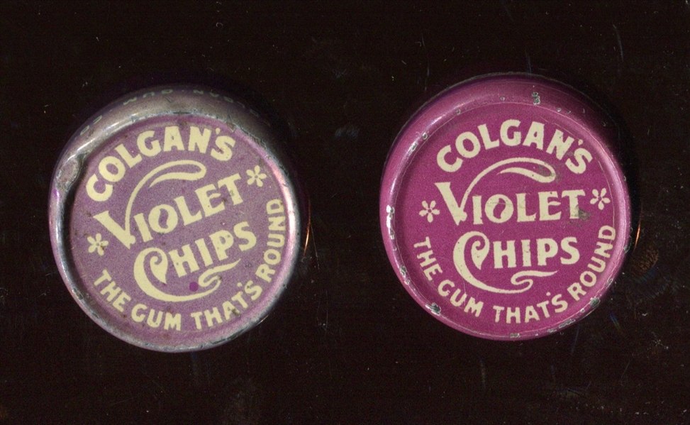 1910's Colgan's Gum Violet Chips Pair of Tins