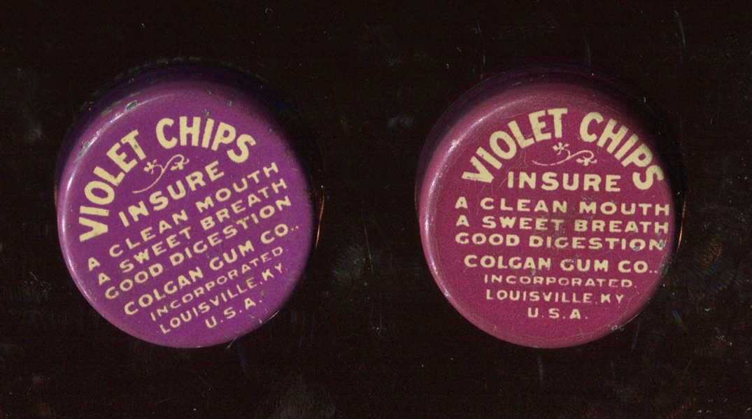 1910's Colgan's Gum Violet Chips Pair of Tins