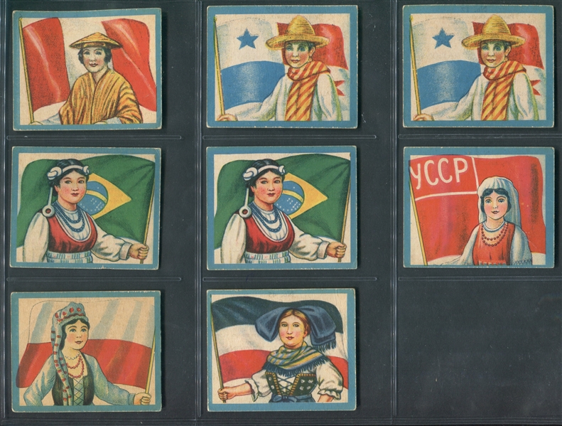 R52 Baltimore Chewing Gum Flags of the Nations Lot of (8) Cards