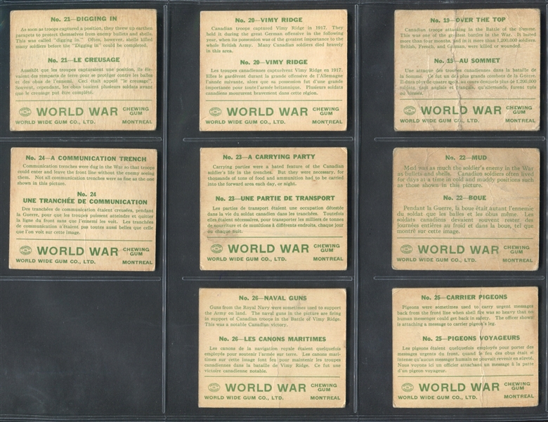 V360 World Wide Gum World War Gum Near Set of (44/48) Cards