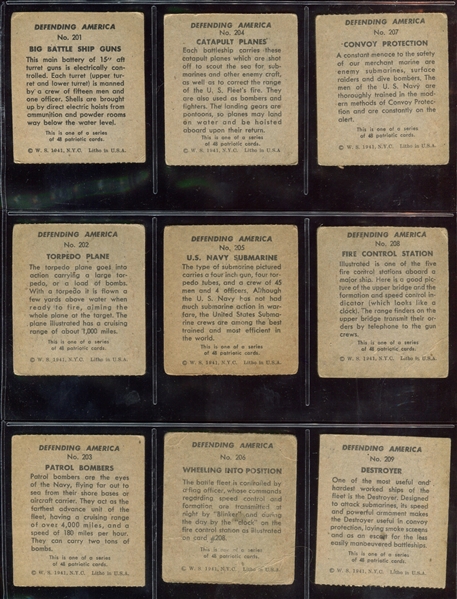 R40 W.S. Corp Defending America Near Complete Set (47/48) Cards