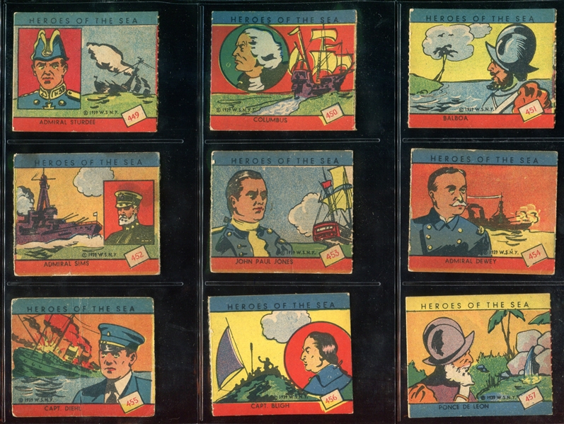 R67 W.S. Corp Heroes of the Sea Near Complete Set of (23/24) Cards