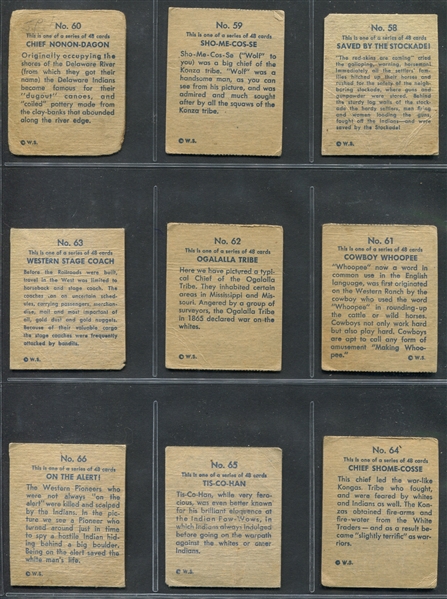 R185 W.S. Corp Series of 48 Indians and Western Complete Set of (48) Cards