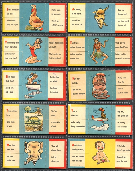1955 Topps Funny Foldees Complete Set of (66) Cards