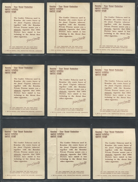 1930's J. Wix Kensitas Lot of (20) Cards