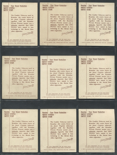 1930's J. Wix Kensitas Lot of (20) Cards