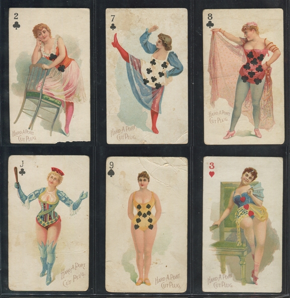 N458-2B Moore & Calvi Hard-A-Port Playing Cards Lot of (7) Cards