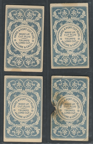 N458-3C Moore & Calvi Hard-A-Port Playing Cards (No Overprint) Lot of (4) Cards