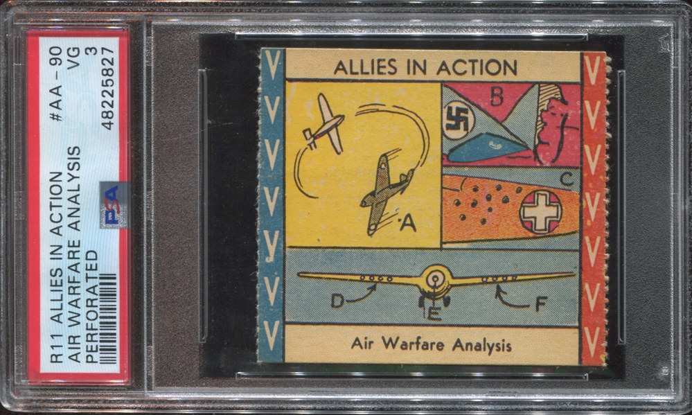 R11 W.H. Brady Allies in Action #AA-90 Air Warfare Analysis PSA3 VG W/Nazi Imagery