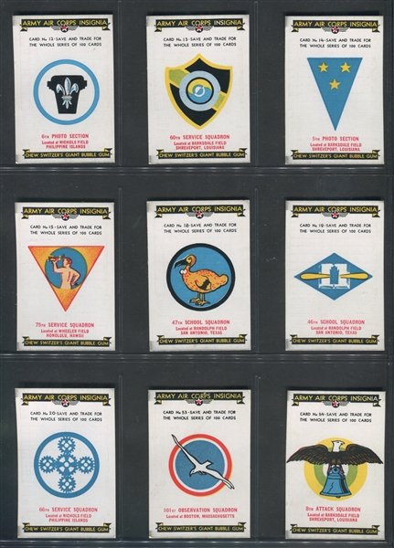 R17-2 Switzer's Licorice Army Air Corps Insignia High Grade Lot of (51) Cards