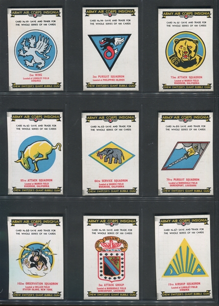 R17-2 Switzer's Licorice Army Air Corps Insignia High Grade Lot of (51) Cards