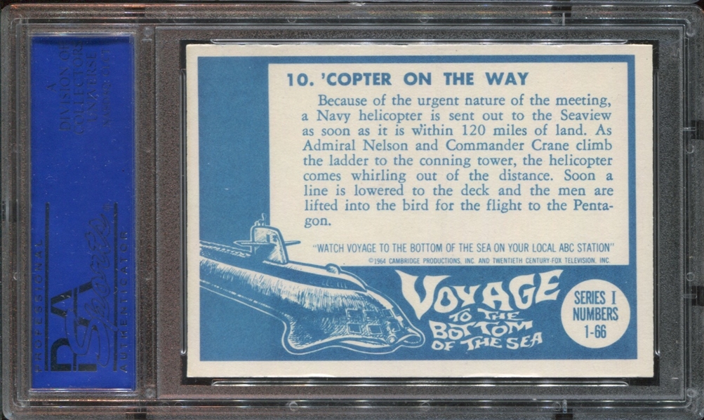 1964 Donruss Voyage to the Bottom of the Sea #10 'Copter on the Way PSA7 NM