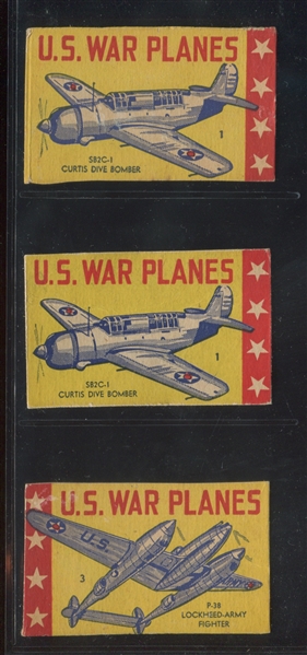 R167 Pioneer Specialty U.S. War Planes Lot of (3) Cards