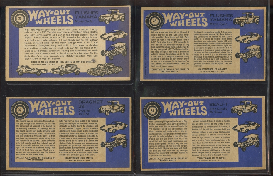 1970 Topps Way-Out Wheels Lot of (34) Cards