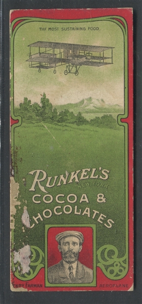 Runkel's Cocoa Lot of (3) Trade Cards with Aviation and War Themes