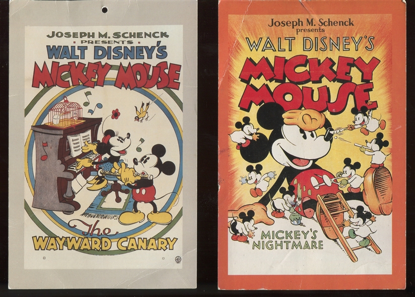 Interesting Mickey Mouse Oversized Trade Cards Lot of (5)