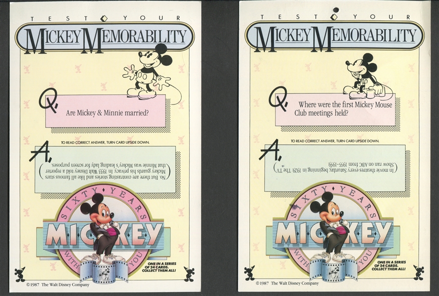 Interesting Mickey Mouse Oversized Trade Cards Lot of (5)