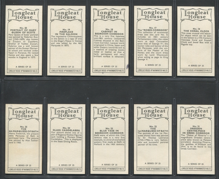 1967 Longleat House Complete Set of (25) Cards