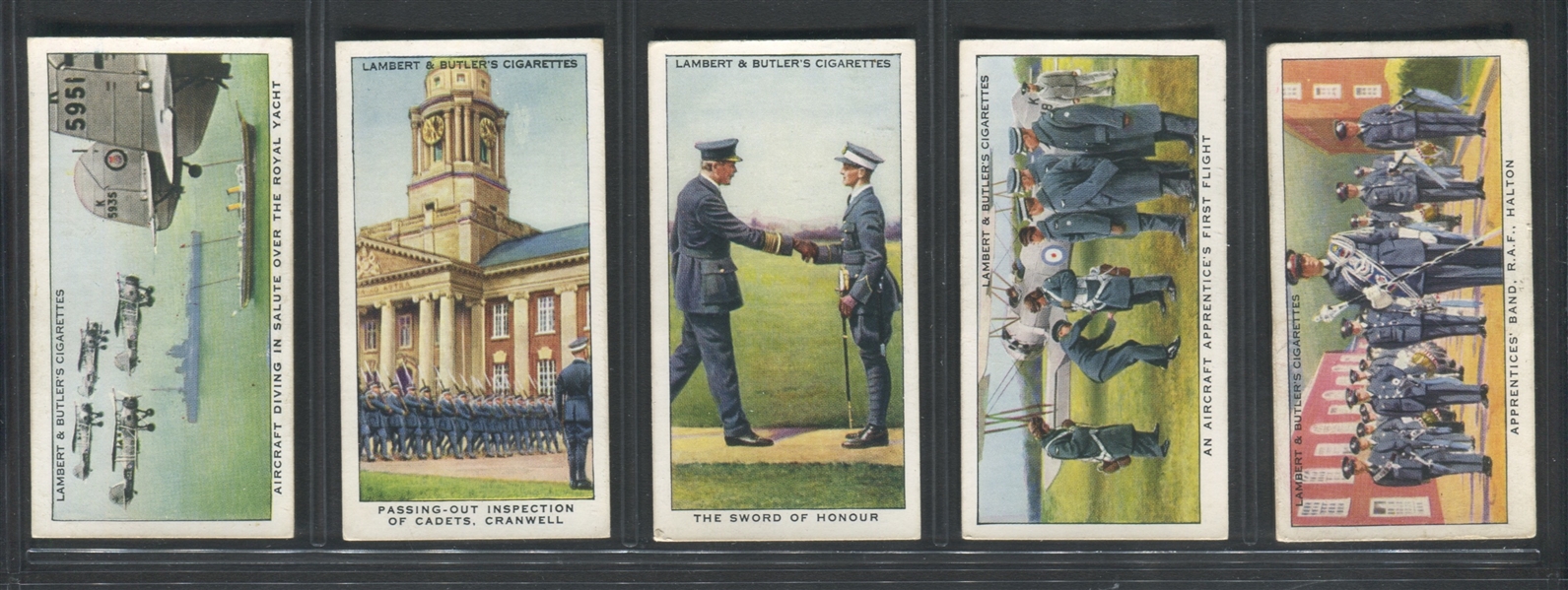 1939 Lambert & Butler Interesting Customs & Traditions of Navy, Army & Air Force Complete Set of (50) Cards