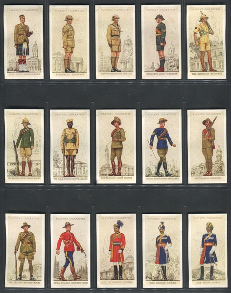 1938 John Player Military Uniforms of British Empire Overseas Complete Set of (50) Cards