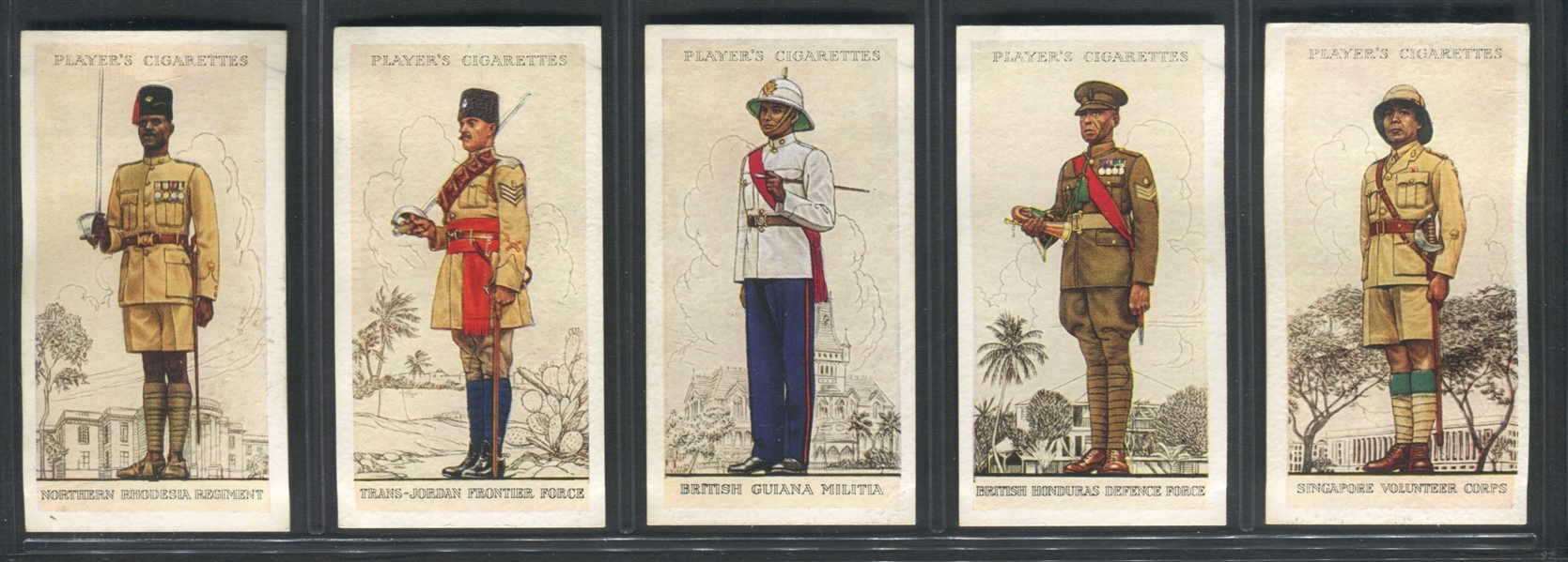 1938 John Player Military Uniforms of British Empire Overseas Complete Set of (50) Cards