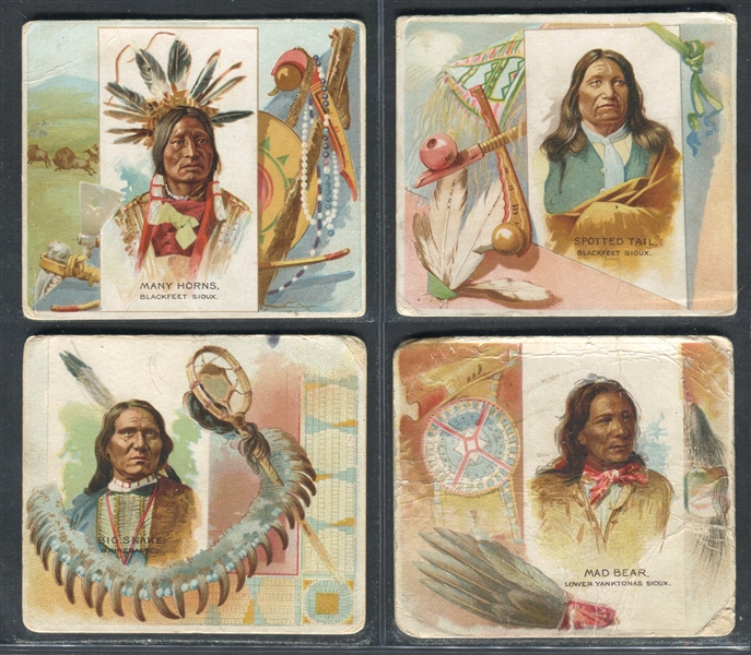 N36 Allen & Ginter Celebrated American Indians Lot of (4) Cards